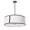 Dainolite Notched Drum 4 Light Notched Drum Pendant Black Finish White Shade/White Diffuser Lamp
