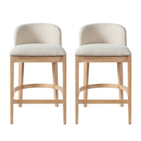 Calista Rubber Wood Counter Stool Set of 2,Natural 