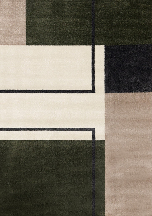 Marley Geometric Modern Green Grey White Area Rug - 7'10\" x 10'6\"