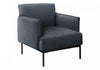 Monarch Specialties - Accent Chair, 33" H, Upholstered, Living Room, Bedroom, Blue Fabric, Black Metal Legs | Monarch Specialties - Chaise D'Appoint, 33"H, Rembourre, Salon, Chambre A Coucher, Bleu, Pieds En Metal Noir