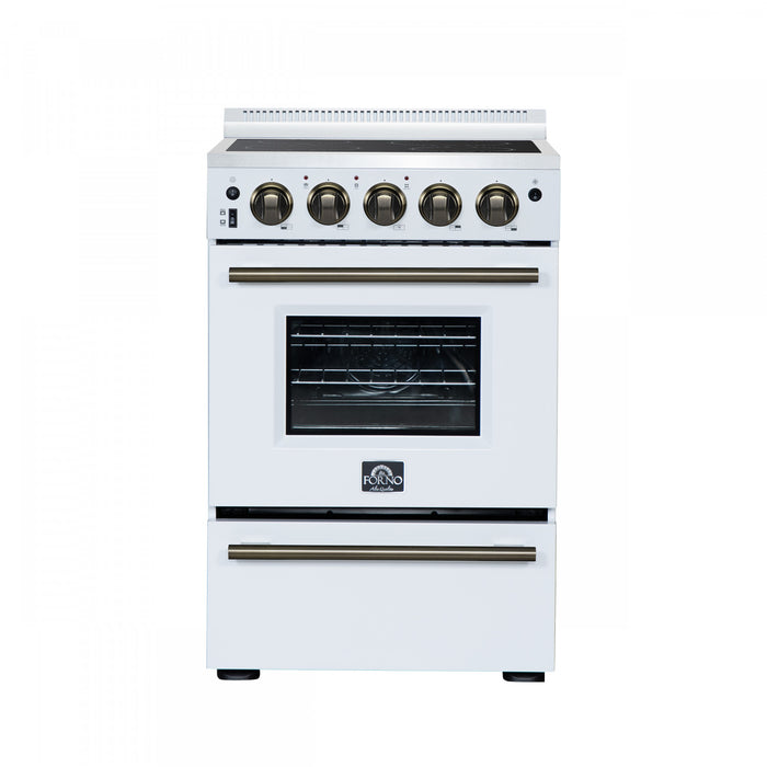 Forno Loiano 24 Inch Freestanding Electric Range in White, 2.3 cu.ft. with Storage Drawer - FFSEL6099-24WHT