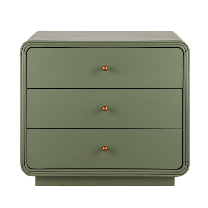 Sophia Modern Nightstand with Storage and Drawer,Olive Green
