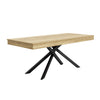 FlexDine 55-71 Inch Rectangular Extendable Dining Table with Cross Legs and Oak Finish, Oak | FlexDine Table a Manger Rectangulaire Extensible 55-71 po avec Pieds Croises et Finition Chene, Chene