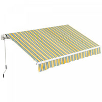 Outsunny 10' X 8' Retractable Awning With LED Lights, Uv40+, Yellow/grey