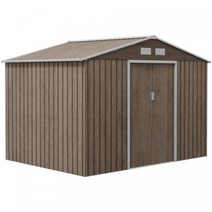 Outsunny 9.1'x 6.4' X 6.3' Garden Storage Shed W/ Steel Foundation Kit