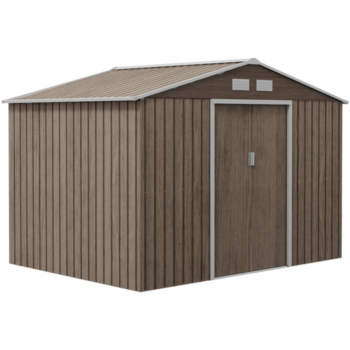 Outsunny 9.1'x 6.4' X 6.3' Garden Storage Shed W/ Steel Foundation Kit