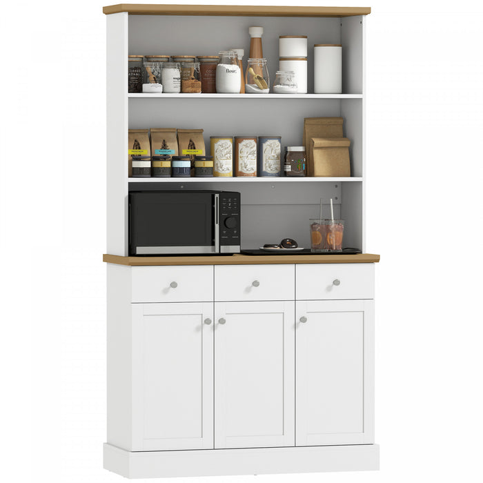 HOMCOM Kitchen Pantry Buffet Server with Drawers and Storage Cabinets