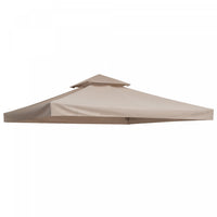 Outsunny 9.8' X 9.8' Square 2-tier Gazebo Canopy Replacement Top Cover Outdoor Garden Sun Shade, Bei