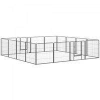 Pawhut Heavy Duty Dog Playpen, 16 Panels Pet Playpen Dog Fence, Portable Puppy Exercise Pen, With 2