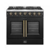 Forno Galiano 36\" Black Gas Range, 4.32 cu.ft- FFSGS6444-30BLK