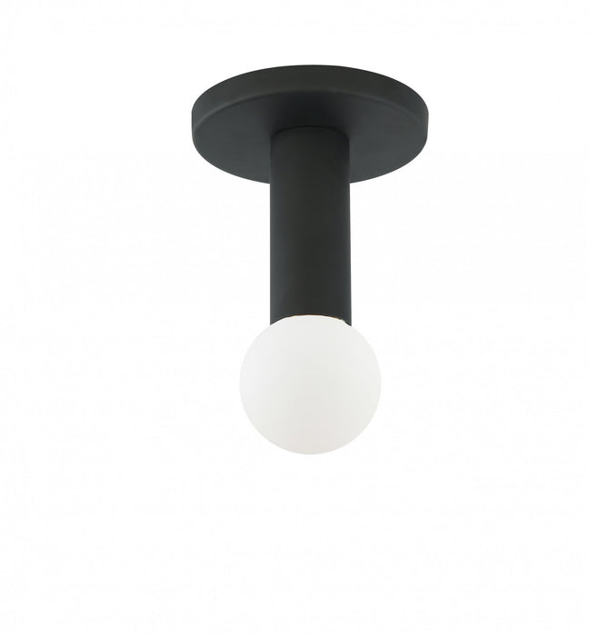 Dainolite Adams 1 Light Flush Mount Matte Black Lamp