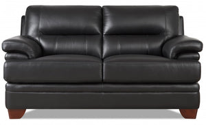 Hydeline Luxor Leather Loveseat - Black
