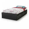 Spark Mate's Platform Storage Bed With 3 Drawers - Pure Black