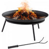 Outsunny Fire Pit, Portable Firepit With Poker, Black