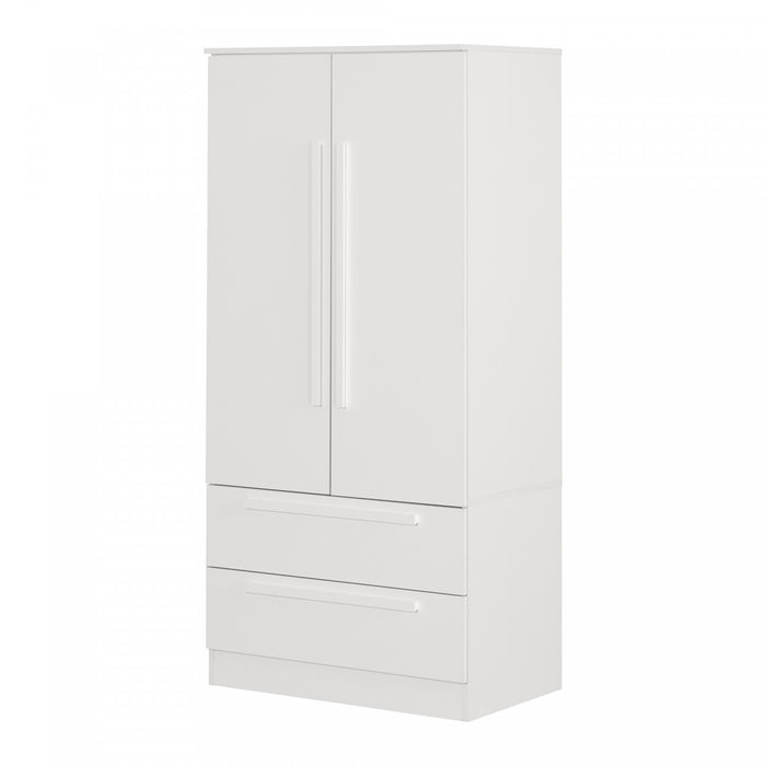 Acapella Wardrobe Armoire With Doors And Drawers - Pure White 