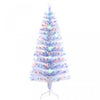 Homcom 5ft Pre-lit Led Optical Fiber Artificial Christmas Tree With 180 Branches