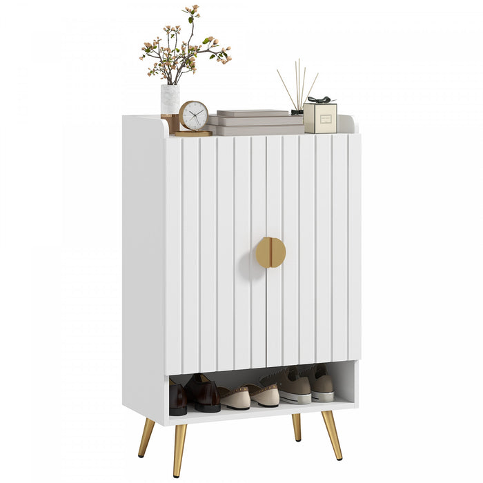 HOMCOM Narrow Shoe Cabinet for Entryway Shoe Storage Cabinet with Storage