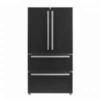 Forno Espresso Moena 36-inch French Door Refrigerator in Black, 19.2 cu.ft. - FFRBI1820-36BLK