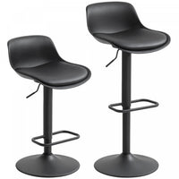 HOMCOM Swivel Bar Stools Set of 2 with Adjustable Height, Bar Chairs, Black