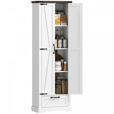 HOMCOM 71" Pantry Cabinet, Kitchen Storage Cabinet with 2 Doors, White
