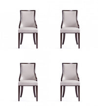 Grand Traditional Wood Upholstered Dining Chair in Light Gray - Set of 4