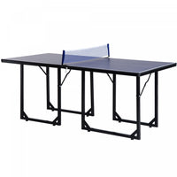 Soozier 6x3ft Compact Midsize Table Tennis Table Multi-use Family Ping-pong Table Free Standing Fold