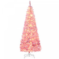 Homcom 6ft Snow Flocked Artificial Christmas Tree W/ Led Light