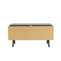 Paloma Modern Accent Storage Bench in Light Oak Armoire 