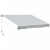 Outsunny 12' X 8' Retractable Awning Patio Awnings Sun Shade Shelter With Manual Crank Handle, Uv & Water-resistant Fabric And Aluminum Frame For Deck Balcony Yard, Grey