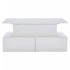 Ethan Lift-Top Coffee Table with LED Lighting and Storage Drawers,White | Ethan table basse relevable – table avec eclairage LED et tiroirs de rangement, blanc