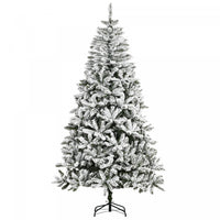 Homcom Snow Flocked Artificial Christmas Tree With Realistic Branches Tips