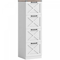 HOMCOM 4 Drawer File Cabinet, Filing Cabinet Fits Letter/A4 Size, White