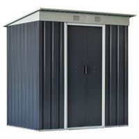 Outsunny 6' X 4' Outdoor Storage Shed, Metal Garden Tool Storage House Organizer With Lockable Slidi