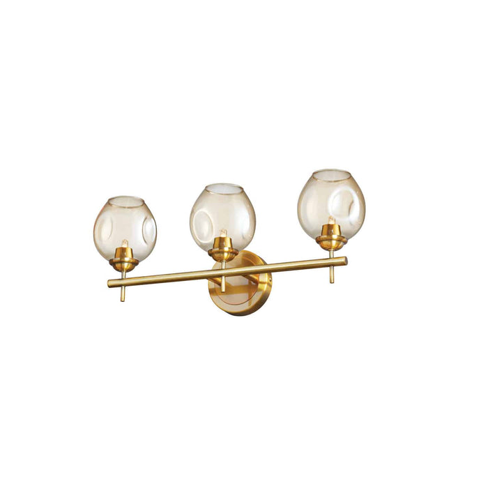 Dainolite Abii 3 Light Vanity Light Vintage Bronze Finish Champagne Glass Lamp
