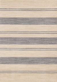 Covington Beige Grey Striped Design Rug, 6'7