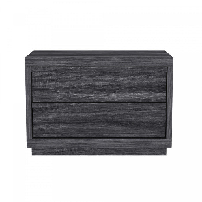 Navis Contemporary 32\" Nightstand in Charcoal Gray (2-Drawer)