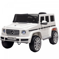 Aosom 12v Electric Car For Kids, Mercedes Benz G500 Licensed Battery Powered Kids Ride On Car With Remote Control, Music, Lights, Mp3, Suspension Wheels For 37-96 Months, White