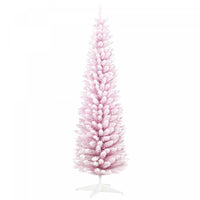 Homcom Pencil Artificial Christmas Tree With Snow-flocked Branches