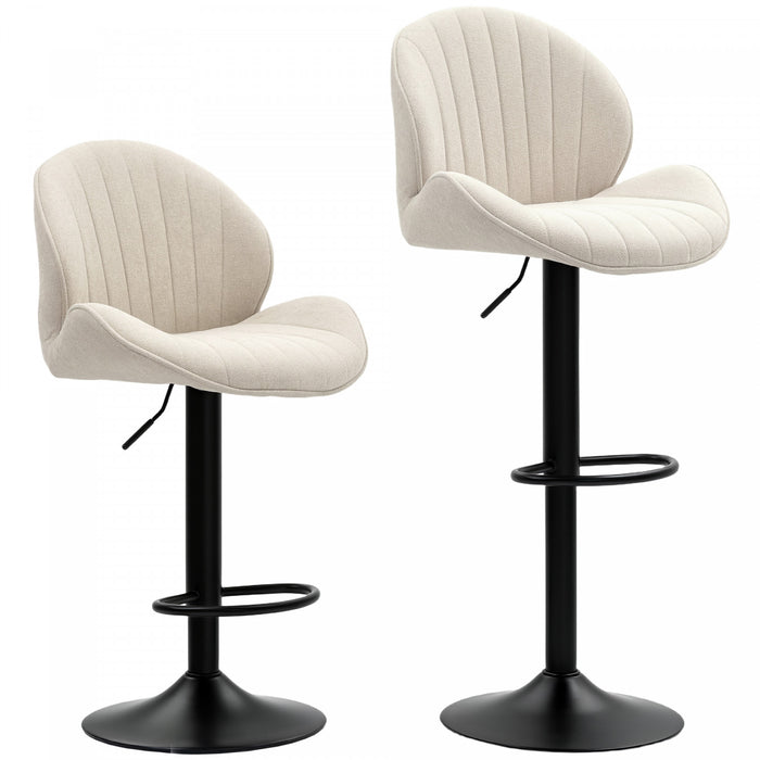 HOMCOM Bar Stools Set of 2, Swivel Counter Height Barstools with Back