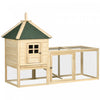 Pawhut 68\" Wooden Rabbit Hutch, Pet Playpen With 3 Doors, Bunny House Enclosure With Slide-out Tray, Ramp, For Rabbits And Small Animals, Natural