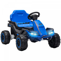Qaba 24V Kids Ride On Car, Battery Powered Electric Vehicle with Dual Motors, Remote Control, 4-Wheel Suspension, Soft Start, LED Lights, Music, Horn for 3-6 Years, Blue