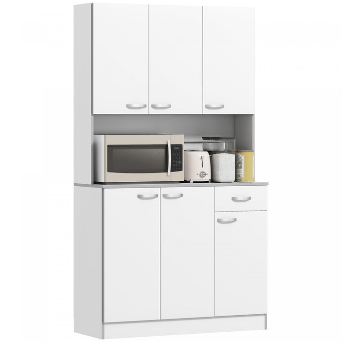 HOMCOM Modern Buffet with Hutch, Kitchen Cabinet with Storage Cupboard