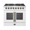 Forno Galiano 36\" French Door Dual Fuel Range, White, 5.36 cu. ft. - FFSGS6356-36WHT
