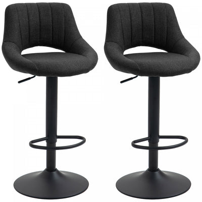 HOMCOM Bar Stools Set of 2 Swivel Adjustable Counter Height Barstools