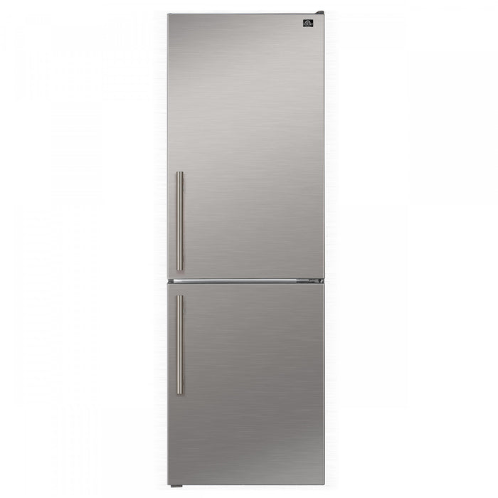 Forno Custodia 24\" Bottom Freezer, 10.3 cu.ft., Right Swing, Total No frost, Stainless Steel - FFFFD1766-24RS Refrigerator