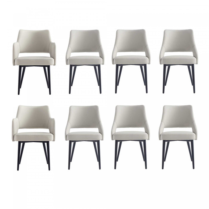 Tremont Modern 8-Piece Dining Chair Set in Stone Gray