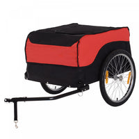 Aosom Bike Cargo Trailer Bicycle Luggage Carrier Cart With Cover Black Red