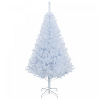 HOMCOM 5' Artificial Christmas Tree with 536 Branch Tips Metal Stand White
