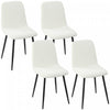 HOMCOM Dining Chairs Set of 4, Kitchen Chair with Metal Legs, Cream