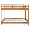 Ethan Solid Wood Queen Size Bunk Bed with Ladder, Sturdy & Space-Saving, Brown | Lit superpose Ethan en bois massif format Queen avec echelle, gain de place, brun